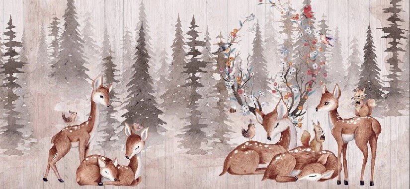 Tapete Kinderzimmer süße Rehe