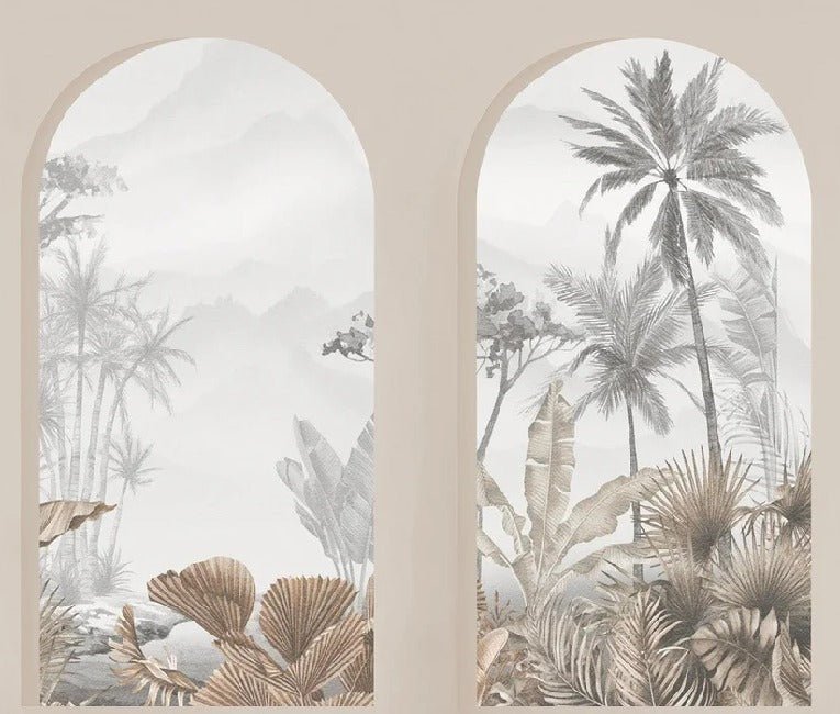 Tapete Tropical Arches Sepia