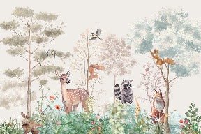 Tapete Kinderzimmer magische Natur beige