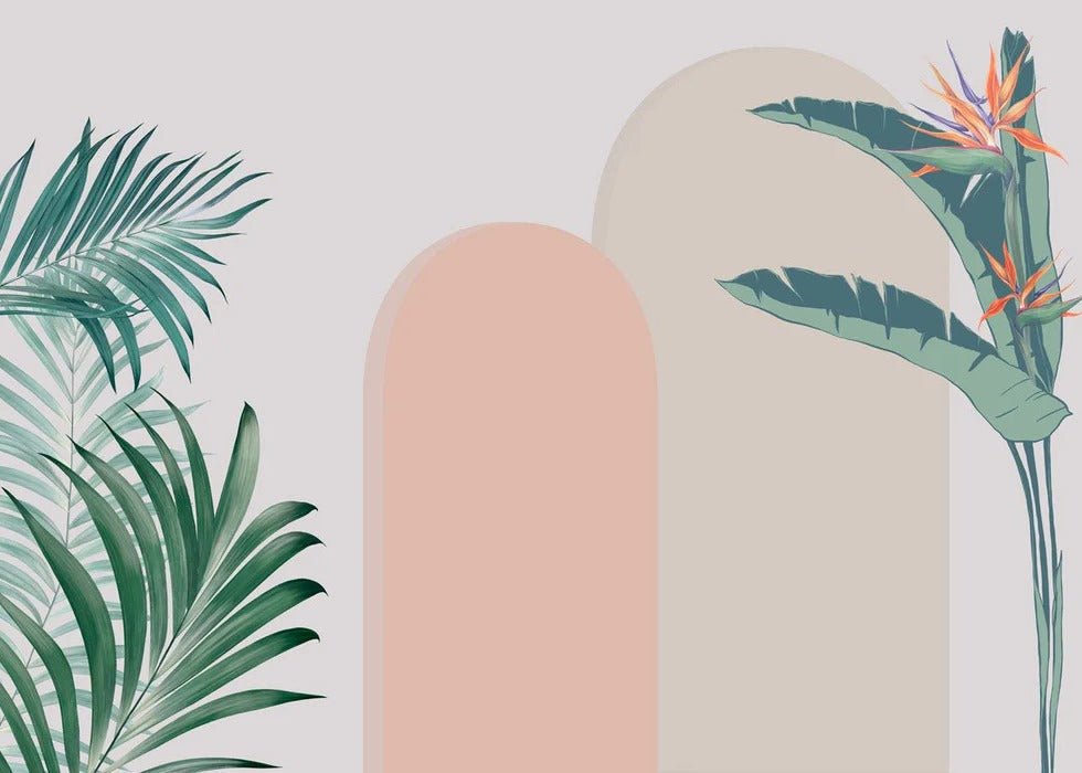 Tapete Zimmer Bögen Pflanzen