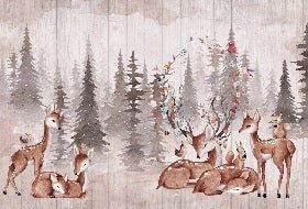 Tapete Kinderzimmer süße Rehe