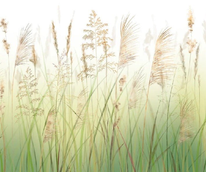 Tapete Blume aus Weizenfeldern mit Farbverlauf