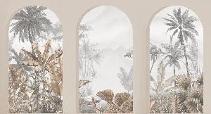 Tapete Tropical Arches Sepia