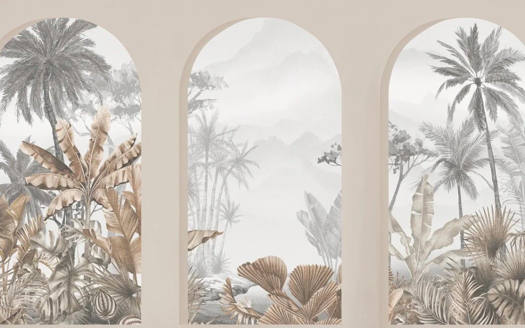 Tapete Tropical Arches Sepia