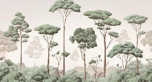 Tapete leichte Brise Kiefernwald