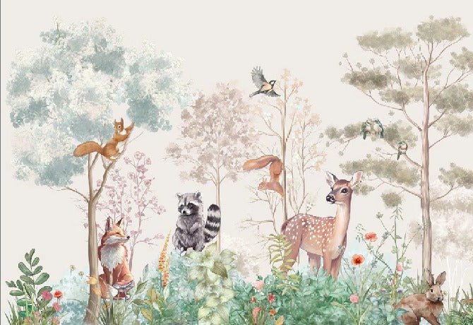 Tapete Kinderzimmer magische Natur beige