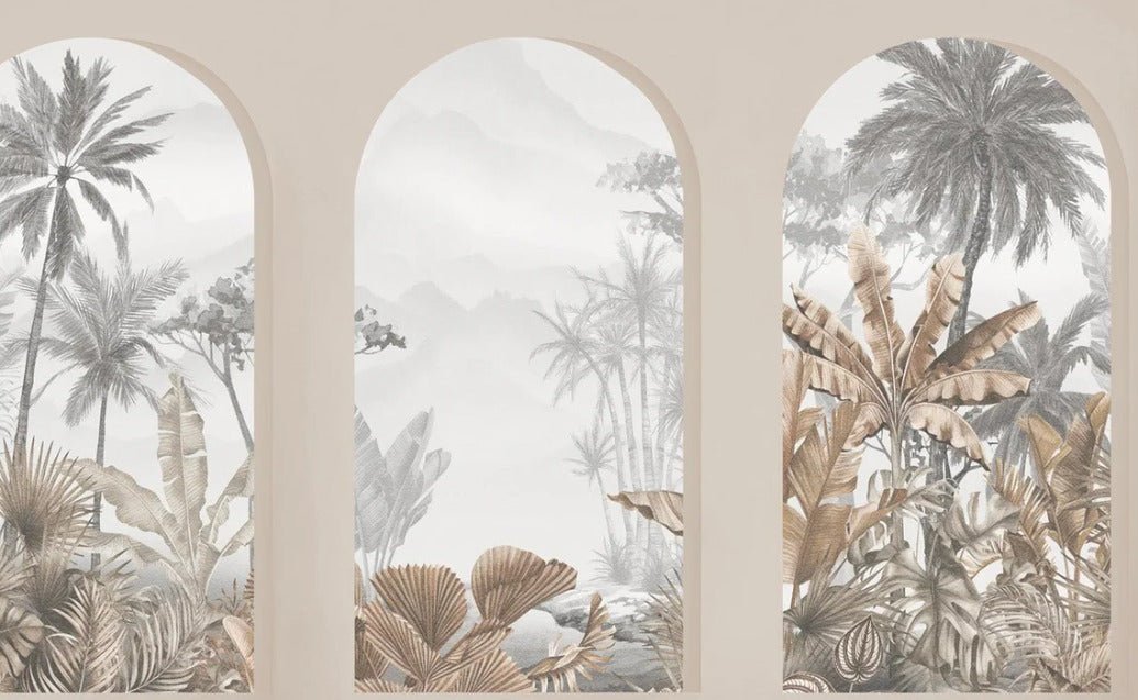 Tapete Tropical Arches Sepia