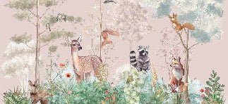 Tapete Kinderzimmer magische Natur rosa