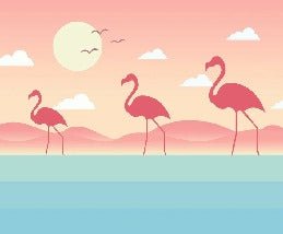 Papier peint enfant tropical flamant rose, XXL, tendance