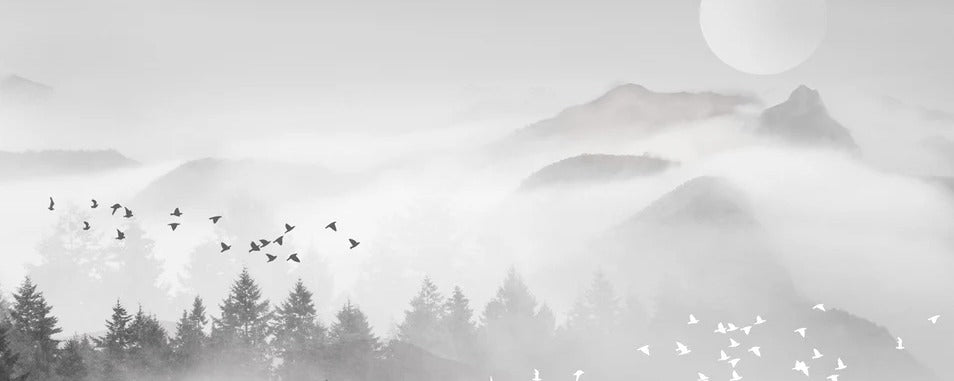 Tapete Mystischer Bergnebel