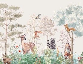 Tapete Kinderzimmer magische Natur beige