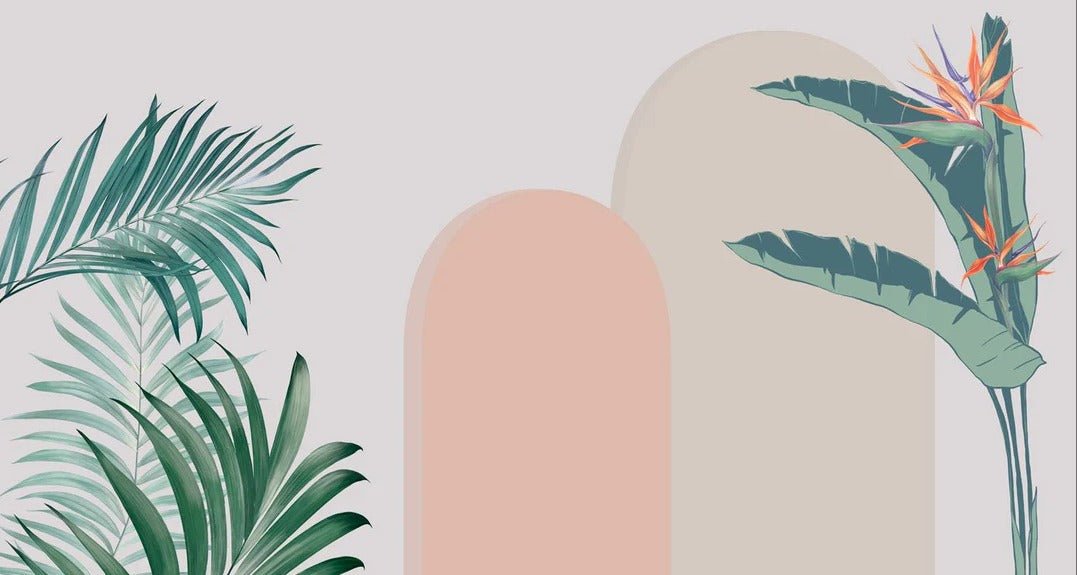 Tapete Zimmer Bögen Pflanzen