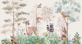 Tapete Kinderzimmer magische Natur beige