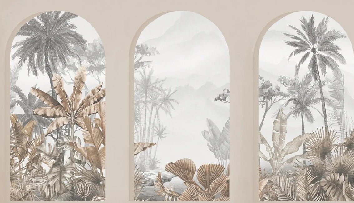 Tapete Tropical Arches Sepia
