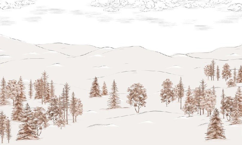 Tapete Skizze von Cimes sepia