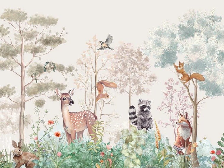 Tapete Kinderzimmer magische Natur beige