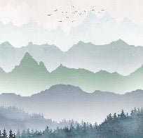 Tapete Morgennebel Wald