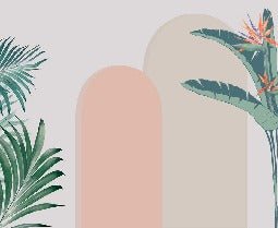 Tapete Zimmer Bögen Pflanzen