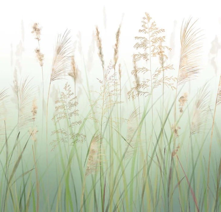 Tapete mit grünen Weizenblumen