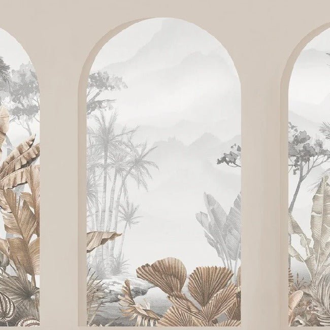 Tapete Tropical Arches Sepia
