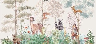 Tapete Kinderzimmer magische Natur beige