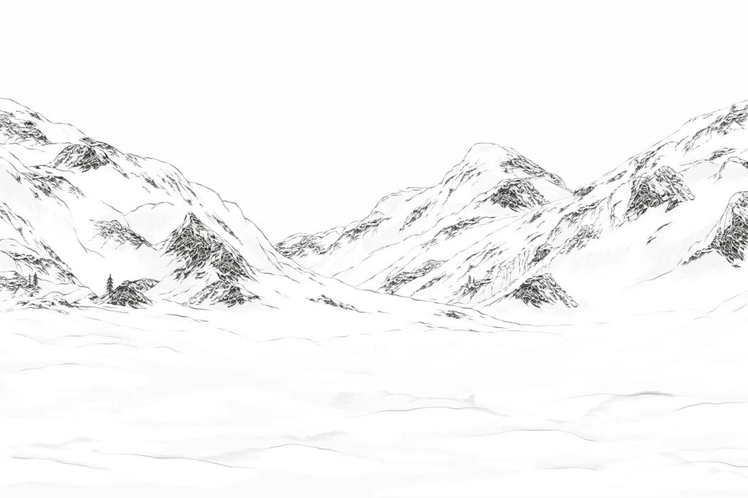 Tapete val Isère schwarz und weiß