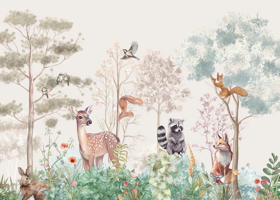 Tapete Kinderzimmer magische Natur beige