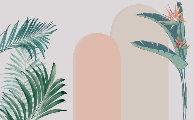 Tapete Zimmer Bögen Pflanzen