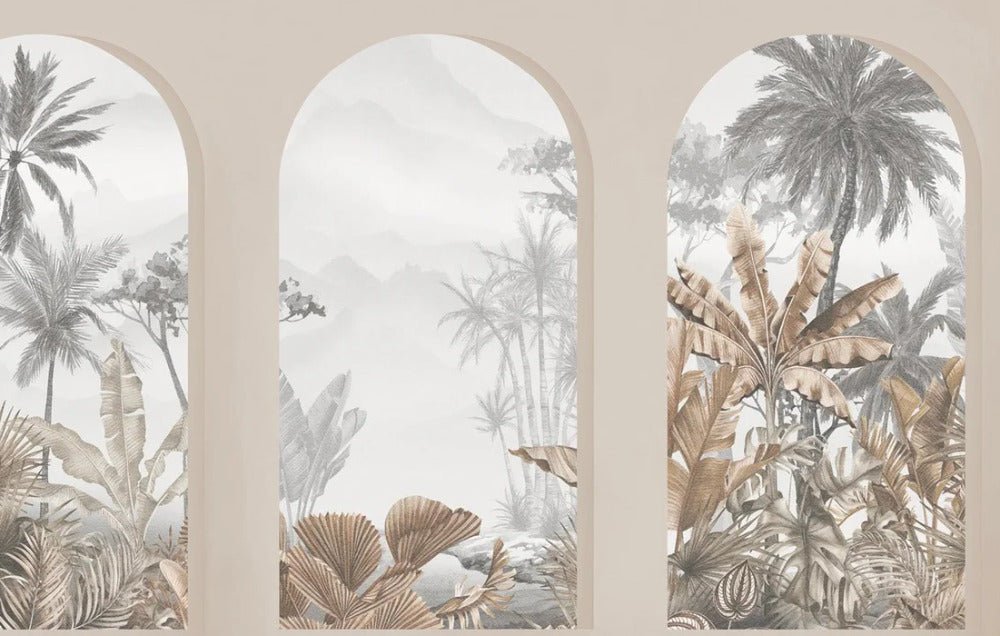 Tapete Tropical Arches Sepia