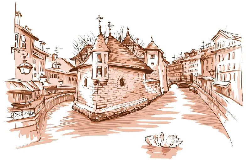 Tapete Venedig der Alpen terracotta