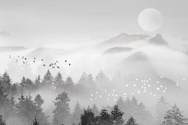 Tapete Mystischer Bergnebel