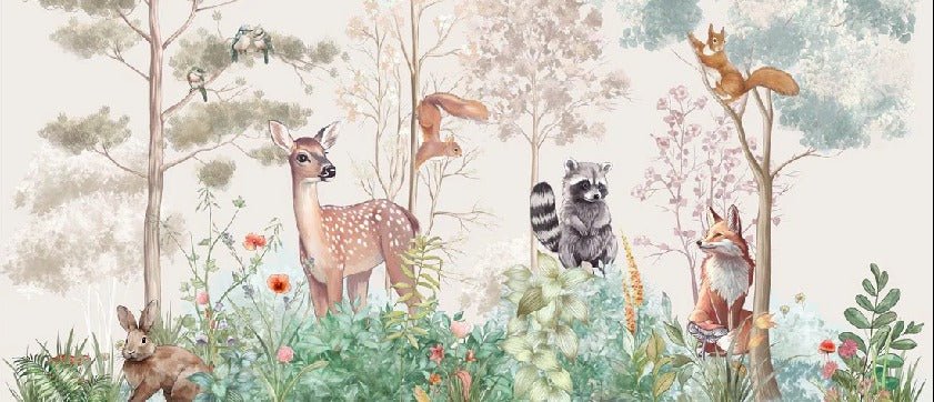 Tapete Kinderzimmer magische Natur beige