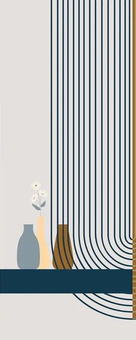 Tapete Arche blau Grafik
