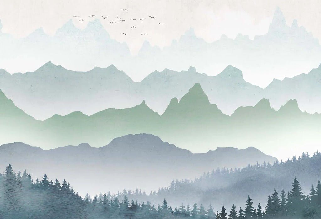 Waldnebel am Morgen Hintergrundbild