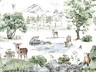 Tapete Tiere verschneite Wiese