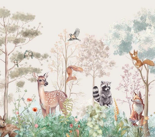 Tapete Kinderzimmer magische Natur beige