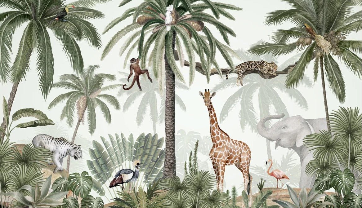 Papier peint enfant jungle paisible, XXL, tendance