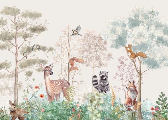 Tapete Kinderzimmer magische Natur beige