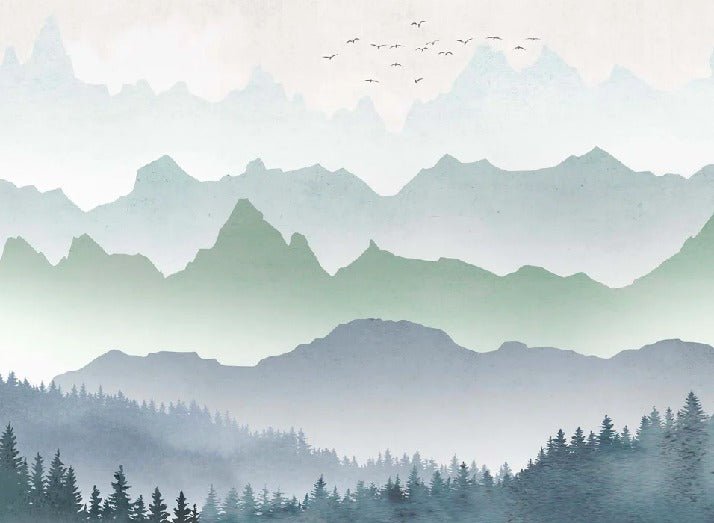 Waldnebel am Morgen Hintergrundbild
