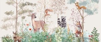 Tapete Kinderzimmer magische Natur beige