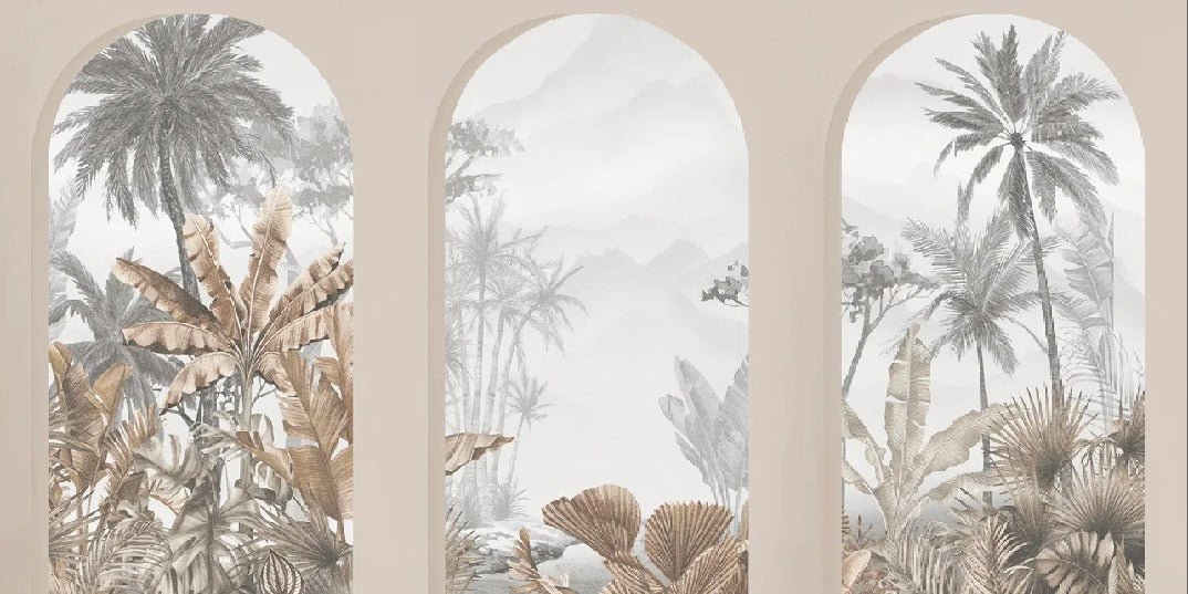 Tapete Tropical Arches Sepia
