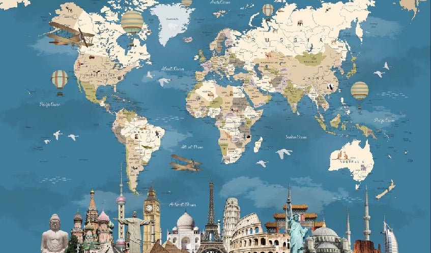 Tapete Weltkarte Monument World