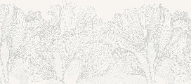 Gray and white panoramic wallpaper waltz of flowers