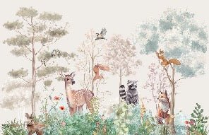 Tapete Kinderzimmer magische Natur beige