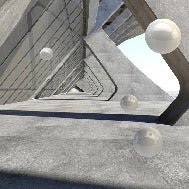 3D-Tapete mit hängenden Kugeln, architektonisch