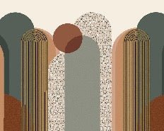 Tapete Büro Art Deco Grafik Trend