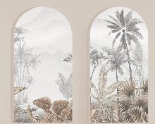 Tapete Tropical Arches Sepia