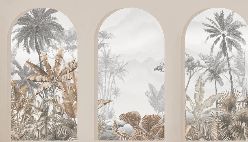 Tapete Tropical Arches Sepia