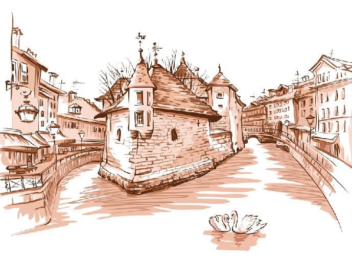 Tapete Venedig der Alpen terracotta