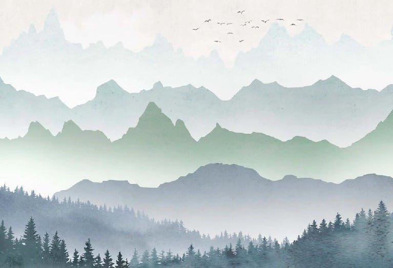 Waldnebel am Morgen Hintergrundbild